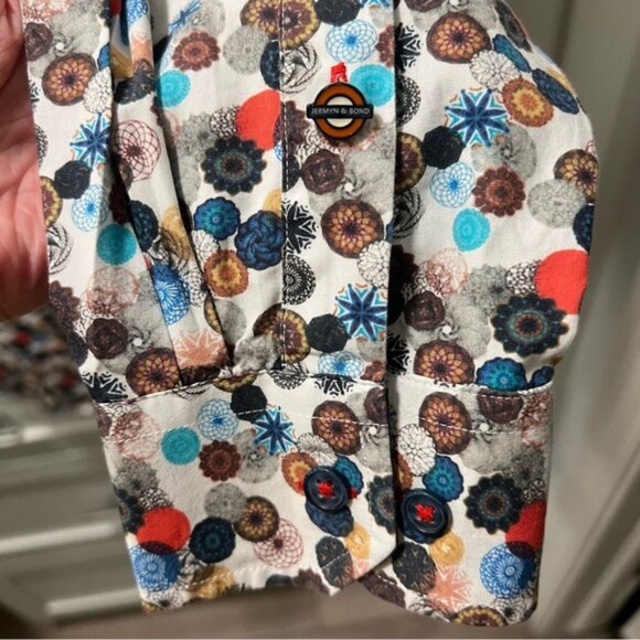 JERMYN BOND Multicolor Geometric Circles Dress Shirt Loud, Bold Men's XL - Picture 7 of 13